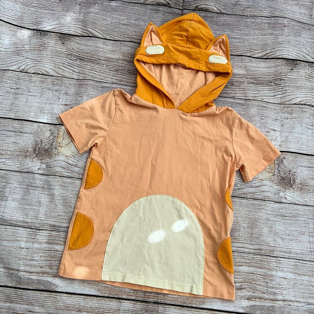 Taylor Joelle Bluey Bingo Orange Doggo Hooded T-shirt (5Y)